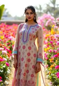 Gota Patti Salwar Suit face swap