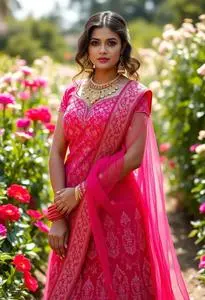 Gota Patti Lehenga Design face swap