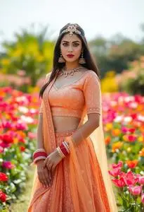 Gota Patti Work Lehenga face swap