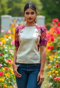 Maggam Work Design Pattu Blouses face swap