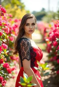 Red Dress Black Lace Overlay Face Swap Red Dress Black Lace Overlay Face Swap
