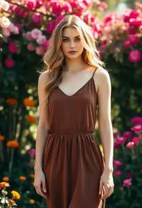 Tiger Mist Brown Dress face swap
