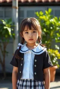 Secy Schoolgirl Costume face swap