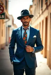 Django Blue Suit Costume face swap