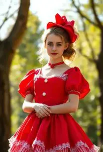 open lace back dress Red Um Dress Recreation Costume-Alice in Wonderland  Cosplayrr