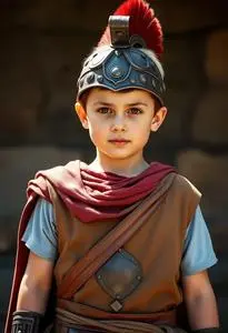 Kid Roman Warrior Costume face swap