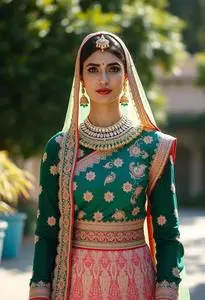 Manyavar Lehenga Costume face swap
