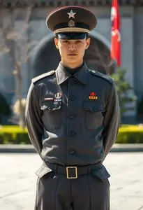 North Korean Soldier Costume face swap