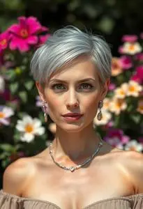 Short Hair Grow Out Gray face swap