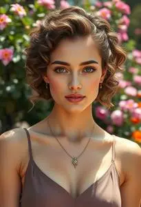 Simple Curled Hairstyle face swap