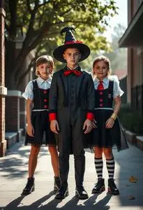 Trio Halloween Costume face swap