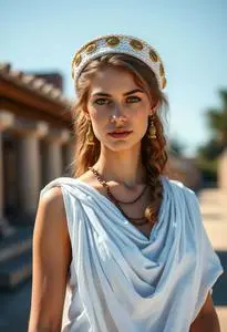 Woman Athenian Goddess Costume face swap