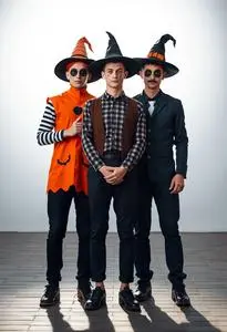 Trio Funny Halloween Costume face swap