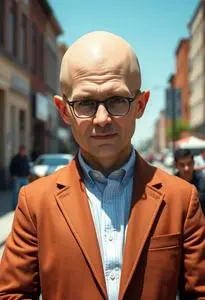 Funny Bald Guy Costume face swap