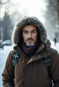 Man Winter Coats Extreme Cold face swap