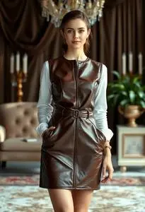 Frame Leather Dress Face Swap Buy Stock Photo