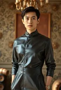 Wang Leather Dress face swap