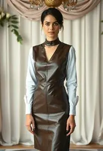 Leather Line Dress face swap