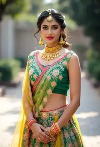 Gota Patti Lehenga Choli face swap