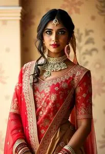 Gota Work Lehenga face swap