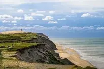 beach sand dunes sea clouds wallpaper
