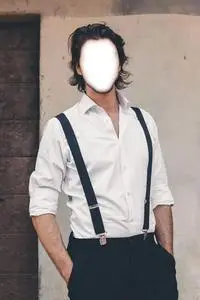 Man Fashion Model White Shirt And Black Pants