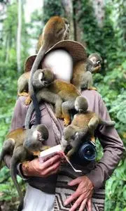 Man With Monkeys