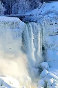 Bridal Veil Falls Niagara Winter phone wallpaper