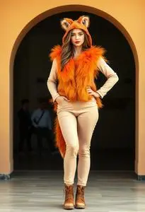 Woman Foxy Lady Costume face swap
