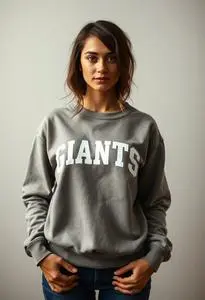 Woman Giants Sweatshirt face swap