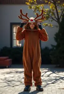 Clarice Reindeer Costume face swap