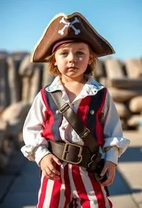 Capn Shorty Toddler Pirate Costume face swap
