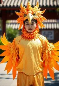 Gold Phoenix Costume face swap