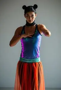 Holographic Dance Costume face swap