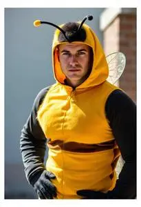 Adult Male Bumble Bee Costume face swap