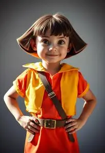 Adult Dora Explorer Costume face swap