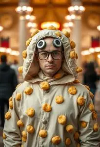 Adult Funny Cheese Balls Costume face swap