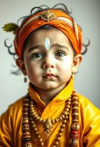 Baby Homemade Krishna Male Costume face swap