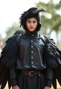 Costume Crow Wings face swap