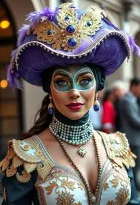 Mardi Gras Woman Costume face swap