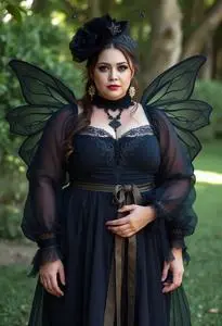 Plus Size Dark Fairy Costume Face Swap