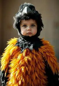 Infant Crow Costume face swap