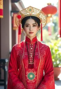 Vietnamese National Costume Female face swap