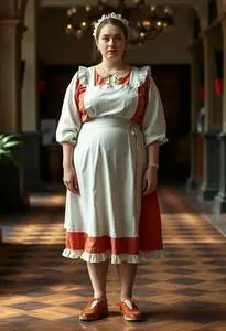 Plus Size Milk Maid Costume face swap