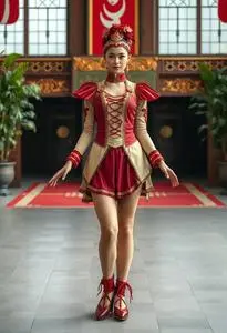 Acrobat Costume Female face swap