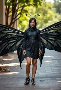 Black Moth Wings Costume face swap