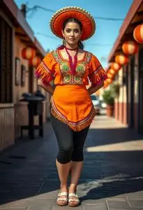Mexican Waitress Costume face swap