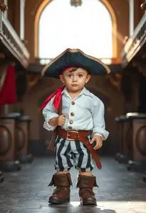 Capn Shorty Toddler Pirate Costume face swap