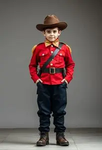 Boy Canadian Mountie Costume face swap