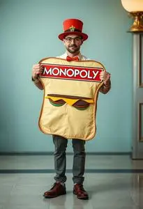 Monopoly Sandwich Board Adult Costume face swap